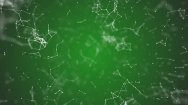 büyük veri görselleştirme, soyut nanoteknoloji Limegreen renk pleksus arka plan, mükemmel döngü uhd 4 k animasyonlu kopya alanı ile nanoteknoloji küresel ağ kafes 3840 2160