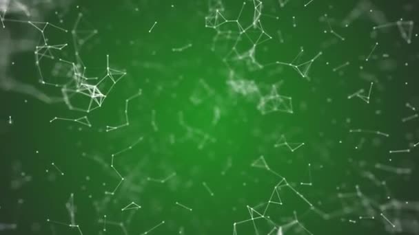 Visualización de big data, nanotecnología abstracta LimeGreen fondo de plexo de color, red global de nanotecnología de malla con espacio de copia animado en bucle perfecto uhd 4k 3840 2160 — Vídeo de stock