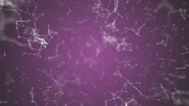 büyük veri görselleştirme, soyut nanoteknoloji orkide renk pleksus arka plan, mükemmel döngü uhd 4 k animasyonlu kopya alanı ile nanoteknoloji küresel ağ kafes 3840 2160