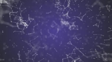 büyük veri görselleştirme, soyut nanoteknoloji Slateblue renk pleksus arka plan, mükemmel döngü uhd 4 k animasyonlu kopya alanı ile nanoteknoloji küresel ağ kafes 3840 2160
