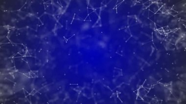 büyük veri görselleştirme, soyut nanoteknoloji mavi renk pleksus arka plan, mükemmel döngü uhd 4 k animasyonlu kopya alanı ile nanoteknoloji küresel ağ kafes 3840 2160