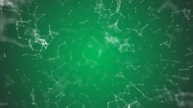 büyük veri görselleştirme, soyut nanoteknoloji Springgreen renk pleksus arka plan, mükemmel döngü uhd 4 k animasyonlu kopya alanı ile nanoteknoloji küresel ağ kafes 3840 2160