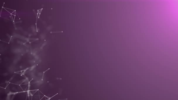 Nanotechnologia splotu Abstrakcja purpurowy kolor tła, bezszwowe sieci społecznościowych z kopia miejsce animowany w idealnym pętli uhd 4k 3840 2160 — Wideo stockowe