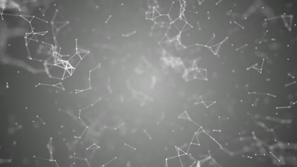 Visualizzazione di big data, nanotecnologia astratta sfondo in plesso di colore bianco, rete globale di nanotecnologie mesh con spazio copia animato in loop perfetto uhd 4k 3840 2160 — Video Stock