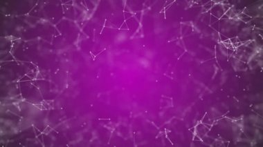 büyük veri görselleştirme, soyut nanoteknoloji fuşya rengi pleksus arka plan, mükemmel döngü uhd 4 k animasyonlu kopya alanı ile nanoteknoloji küresel ağ kafes 3840 2160