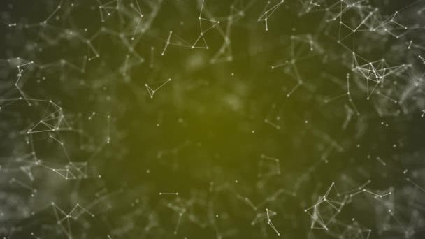 Big data visualisation, nanotechnologie abstraite Olive color plexus background, maillage nanotechnologie réseau mondial avec espace de copie animé en boucle parfaite uhd 4k 3840 2160 — Video