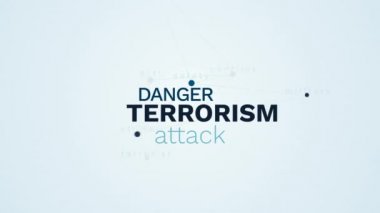 terörizm tehlike saldırı bomba çatışma şiddet Emanet askeri strike terörist animasyonlu kelime bulutu arka plan uhd 4k 3840 2160.