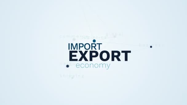 Export Import Wirtschaft Fracht Globale Transportlogistik Geschäft Frachtschifffahrt Handel Animierte — Stockvideo