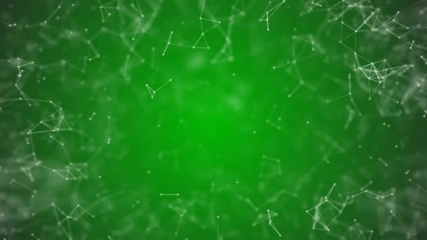 Большая визуализация данных, абстрактные нанотехнологии Lime color plexus background, mesh nanotechnology global network with copy space animated in perfect loop uhd 4k 3840 2160 — стоковое видео