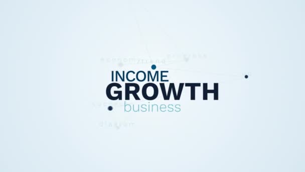 Wachstum Einkommen Geschäft Gewinn Fortschritt Anstieg Trend nach oben Erfolg Diagramm Wirtschaft animierte Wort Wolke Hintergrund in uhd 4k 3840 2160. — Stockvideo