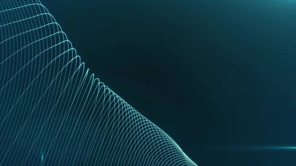 Abstrato futurista digital blue motion background, ondulado loop de superfície animado. conceito de espaço digital iternet — Fotografia de Stock