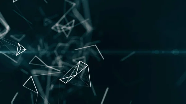 abstract blockchain geometrical background with moving lines and dots. looping cg animation