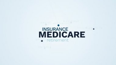 medicare sigortası emeklilik medicaid iş Bakım Kliniği sakatlık Servisi sosyal animasyonlu kelime bulutu arka planda uhd 4 k Hemşirelik 3840 2160.