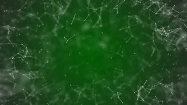 Büyük veri görselleştirme, soyut nanoteknoloji yeşil renkli pleksus arkaplan, fotokopi alanı ile örgü nanoteknoloji küresel ağı mükemmel döngü içinde animasyon 4k 3840 2160