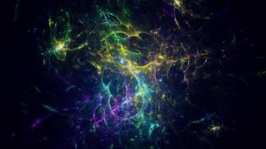 Soyut Nebula uzayda uçan. 4k, bilimsel Filmler ve sinematik için hareket görüntüleri. Ayrıca sahne ve başlıklar, logolar için iyi bir arka plan