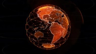 Dijital dünya veri küresi - soyut 3d render uydular ağ dünya çapında. bilimsel bir teknoloji yıldız bağlantı uyduları bir web veya gökyüzü köprü gezegen dünya taşıma çevreleyen oluşturmak