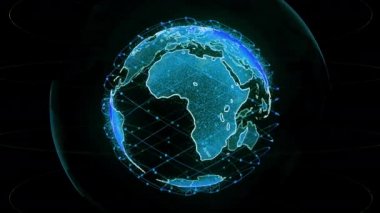 Dijital dünya veri küresi - soyut 3d render uydular ağ dünya çapında. bilimsel bir teknoloji starlink uydular bir web veya skybridge dünya çevresini çevreleyen oluşturmak iletim