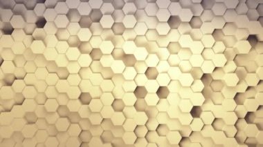 teknoloji altıgen desen arka plan, dalga olarak birçok beyaz soyut geometrik altıgenler, optik illüzyon, bilgisayar 3D render zemin oluşturulan