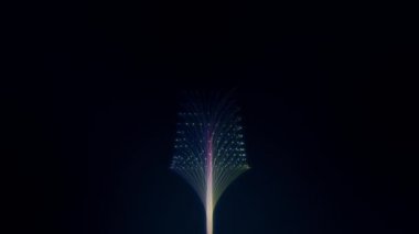 Bilgi teknolojisine kavramsal fütüristik bakış IOT büyük veri bulut hesaplama yapay zeka AI - 3D görüntüleme