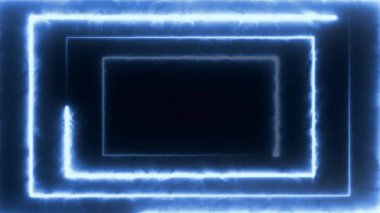 Neon bakcground bir tünel oluşturma edless parlayan dönen neon dikdörtgen ile uçan, mavi kırmızı pembe mor spektrum, floresan 3d render sonsuzluk ışığı, modern renkli aydınlatma, 4k