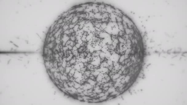 Vit bakgrund. Abstrakta geometriska flygande linjer och trianglar. Färgglada digitala sfären. Smidig animationer 3D-rendering — Stockvideo