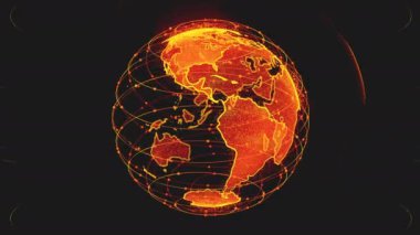 Dijital dünya veri küresi - soyut 3d render uydular ağ dünya çapında. bilimsel bir teknoloji yıldız bağlantı uyduları bir web veya gökyüzü köprü gezegen dünya taşıma çevreleyen oluşturmak