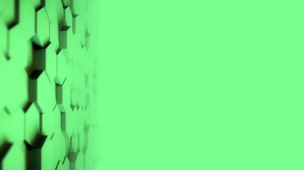 Abstract Hexagon Geometrisch bureaublad Oppervlak Glad Beweeg licht helder schoon minimaal zeshoekig raster model, willekeurig golvend beweeg 3D rendering achtergrond doek in platte architectonische blanco muur 4K UHD — Stockfoto
