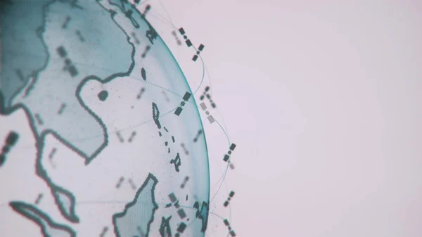 ( 영어 ) Digital Earth data globe - abstract 3D rendering satellites starlink video network connection the world. 위성은 복잡 한 빅 데이터를 전달하는 하나의 웹이나 천교를 만들어 낸다. — 스톡 사진