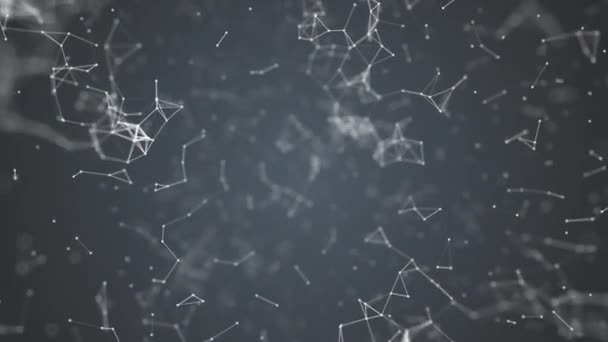 Big-Data-Visualisierung, abstrakte Nanotechnologie latergrauer Farbplexus-Hintergrund, Mesh-Nanotechnologie globales Netzwerk mit Kopie 3D-Renderinganimiert in perfekter Schleife uhd 4k 3840 2160 — Stockvideo