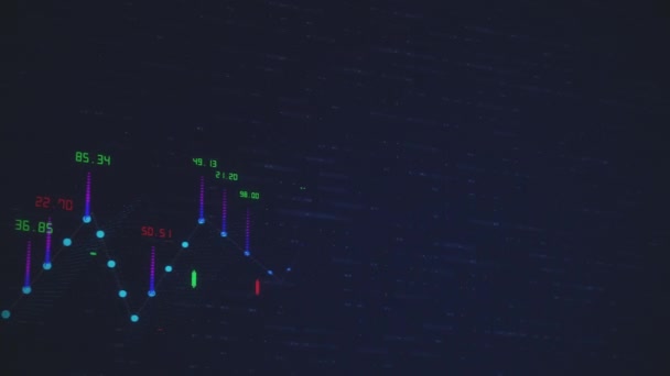 Graphique financier et des données montrant une augmentation constante des bénéfices, des graphiques croissants et des compteurs de flux de chiffres sur fond abstrait rendu 3D comme concept de données de tendance numérique d'affaires et Stock 