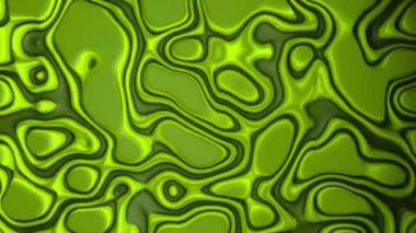 Zeytin rengi dalgalı sıvı yüzey. Sanat ya da ticari konsept için limon ve zeytin renkli canlı yağ dokusu olan dijital grafik soyut arka plan. 3d canlandırma canlandırma 4K video.