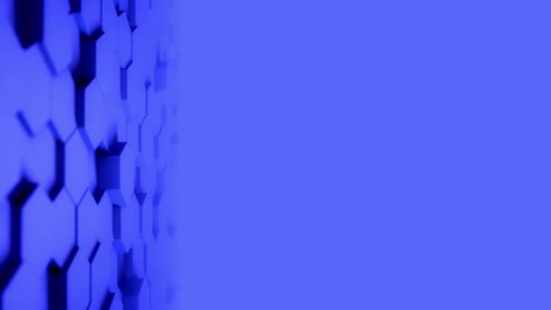 abstrait hexagone géométrique bureau surface lisse déplacer lumière lumineux propre modèle de grille hexagonale minimale, mouvement d'ondulation aléatoire toile de fond de rendu 3D dans un mur vide architectural simple 4K UHD