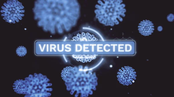 A coronavirus covid19 vírussejtjei kék sejtek formájában mozognak az erekben, amelyek az erek sötét terének hátterében lebegnek. Virológiai koncepció absztrakt 3D-s renderelés 4K videó. — Stock Fotó