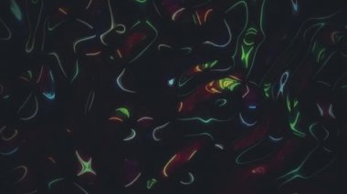 Dalgalı dalgalı yüzey dalgalarının çok renkli yanardöner dokusu. Mor, gök mavisi ve mavi metalik yansıma akışı. Soyut grafik tasarımı 3d görüntüleme arkaplanı 4K.