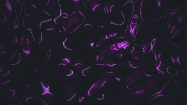 Textura de cor violeta escura metálica com ondulações móveis na sombra profunda. Design gráfico moderno 3d renderização holográfica fundo abstrato em vídeo 4K. — Vídeo de Stock