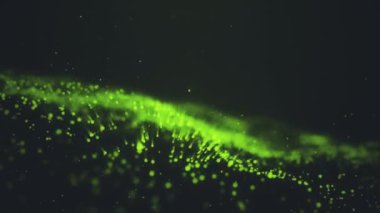 Üçüncü döngü soyut bir zemin veya vj döngüsü için ışıltı parçacıklarının alan derinliği, bokeh ve ışık ışınları ile soyut bir animasyon mikro evren veya uzay olarak. Güzel ışıklandırma efektleri olan kusursuz BG. 3d