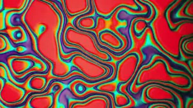 Soyut sıvı holografik, neon folyo kaplama, parlak dalgalı yüzey ve yaratıcı canlı doku. Sanat ve ticari konsept grafik tasarım arkaplanı. 3d canlandırmalı 4K video.