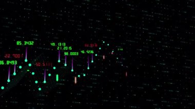 Şifreli para birimi borsa endekslerinin tablo ve çubuk grafiği. Soyut para birimi grafiği 3d oluşturma