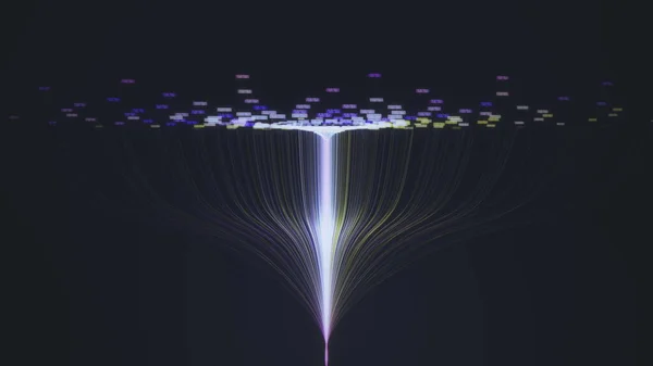 Conceptual mirada futurista a la tecnología de la información de internet de las cosas IOT big data cloud computing using artificial intelligence AI - 3D rendering — Foto de Stock