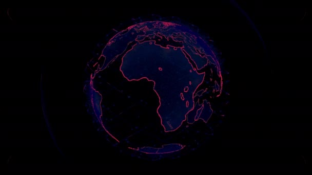 Connettività wifi dati internet wireless tramite un sistema globale di satelliti di telecomunicazione in 3D animazione concetto di rendering su sfondo nero in 4K — Video Stock