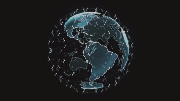 ( 영어 ) Digital Earth data globe - abstract 3D rendering satellites starlink network connection the world. 위성은 복잡 한 빅 데이터를 전달하는 하나의 웹이나 스카이 브릿지를 만들어 냅니다. — 비디오