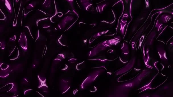 Abstrakte, schillernde holographische Wellen mit lila metallischer Folientextur. Digital gestaltete bewegungsgrafische Schleife. 3D-Rendering abstraktes Hintergrundkonzept in 4K. — Stockvideo