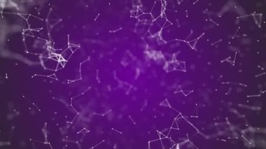 Büyük veri görselleştirmesi, soyut nanoteknoloji Koyu Violet renk pleksus arkaplan, fotokopi alanı ile örgü nanoteknoloji küresel ağı mükemmel döngü içinde animasyon 4k 3840 2160.
