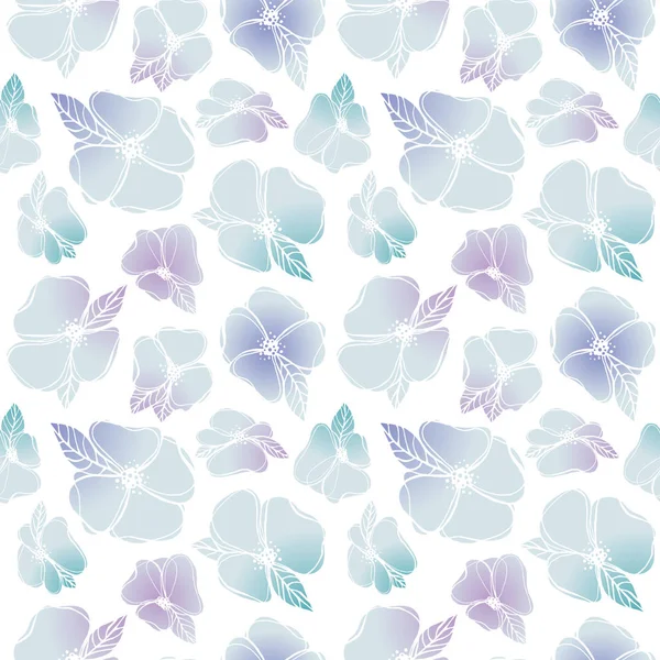 Modèle Botanique Floral Sans Couture Délicat Dégradé Couleurs Pastel Convient — Image vectorielle