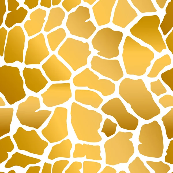 Jirafa animal print piel. Patrón de vector de textura inconsútil. Los azulejos marrones sobre fondo amarillo imitan la piel de la jirafa. Perfecto para la moda, tela, tarjetas, scrapbooking, papel de regalo y decoración para el hogar . — Archivo Imágenes Vectoriales