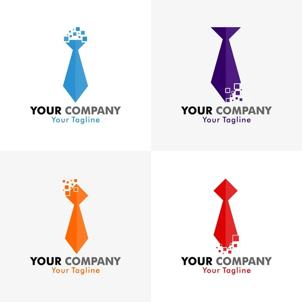 Tie Pixel Vector Logo Your Company — Stock Vector