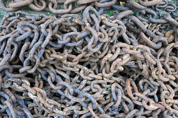 Pile Old Rusty Chain — Stock Photo, Image