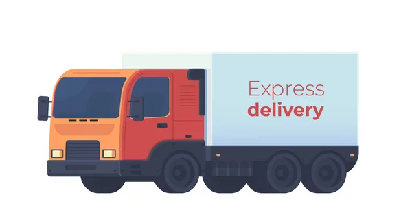 Samochód ciężarowy dla dostawy towarów. Usługi logistyczne. Wektor płaskie ilustracja na białym tle. — Wektor stockowy