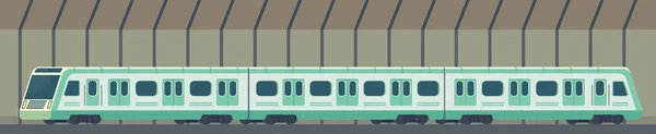 Osobní moderní elektrický vysokorychlostní vlak. Železniční metru nebo metra dopravy v tunelu. Podzemní dráhy vektorové ilustrace ploché styl. — Stockový vektor