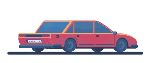 Vista trasera del coche. Ilustración vectorial aislada en blanco. Estilo plano . — Vector de stock